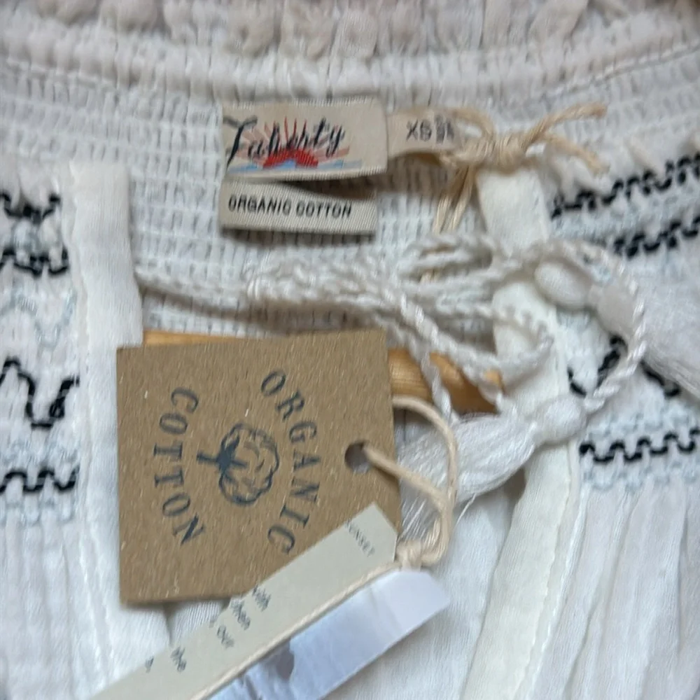 Faherty Catrina Maxi Dress NWT Organic Cotton Gauze Summer Embroidered Boho XS - Picture 9 of 15